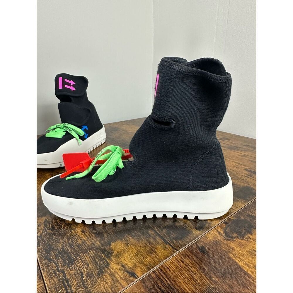 Off White Virgil Abloh Moto Wrap Neoprene High Top Sneakers Women Sz 38/8 US AUT - Picture 14 of 15
